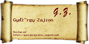 György Zajzon névjegykártya